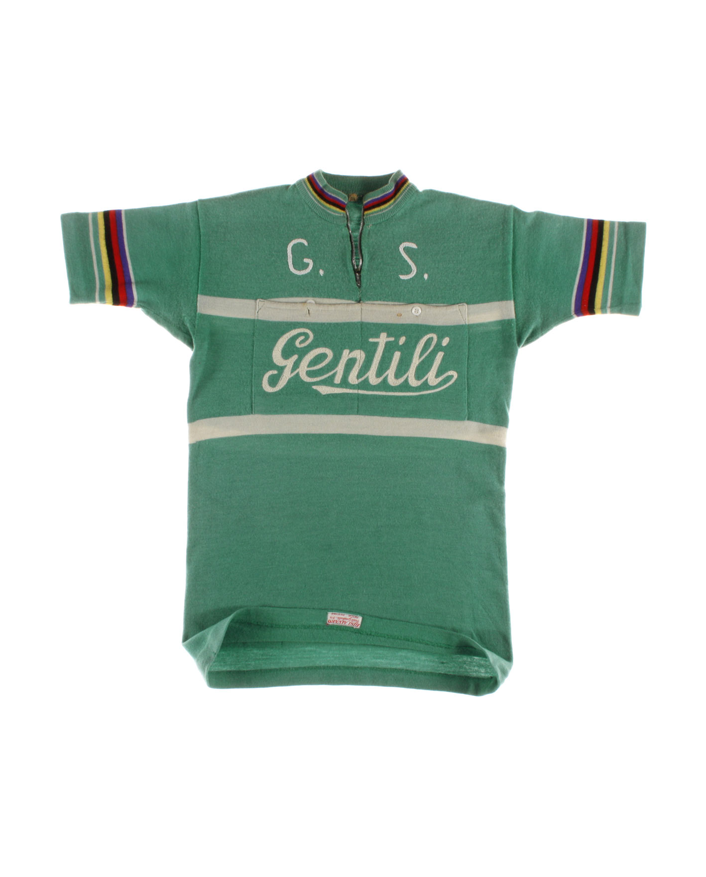 Italy. G.S. Gentili Cycling wool Rare t-shirt 50s
