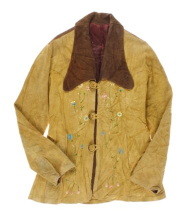 vintage Embroidered woman suede jacket 60/70s