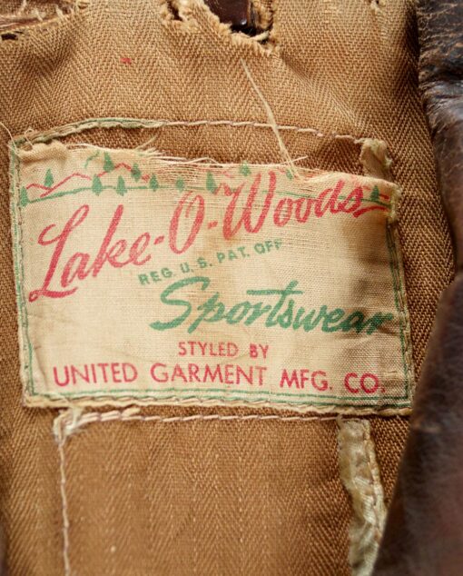 vintage LAKE-O-WOODS Leather jacket 40s