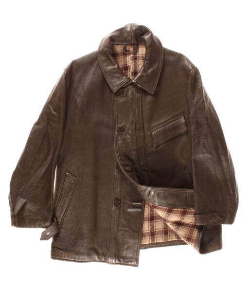 VINTAGE Long leather jacket 40/50s