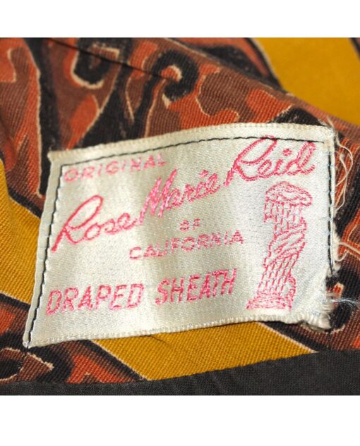 retro ROSE MARIE REID tiki print bathing suit 50/60s