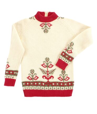 Handmade wool jacquard sweater 50-60s