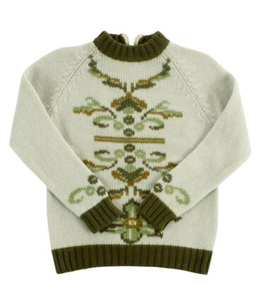 Handmade wool jacquard sweater 50-60s