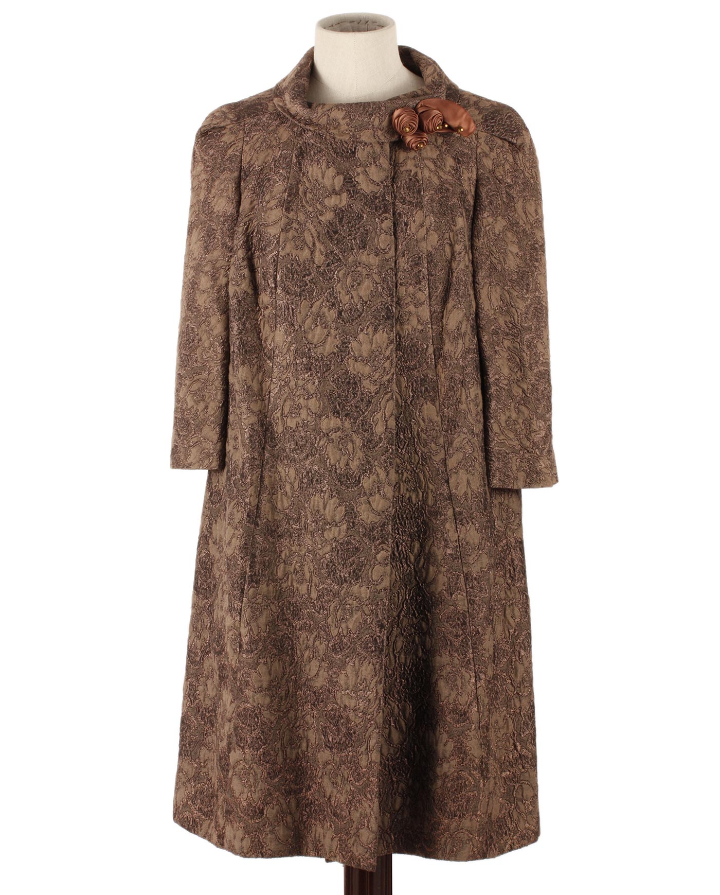 CREATION OLGA Paris brocade fabric coat 50s