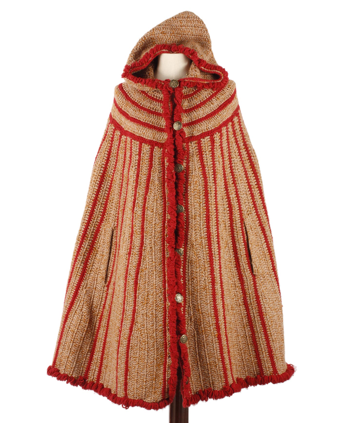NO LABEL pure wool handmade cape 60/70s