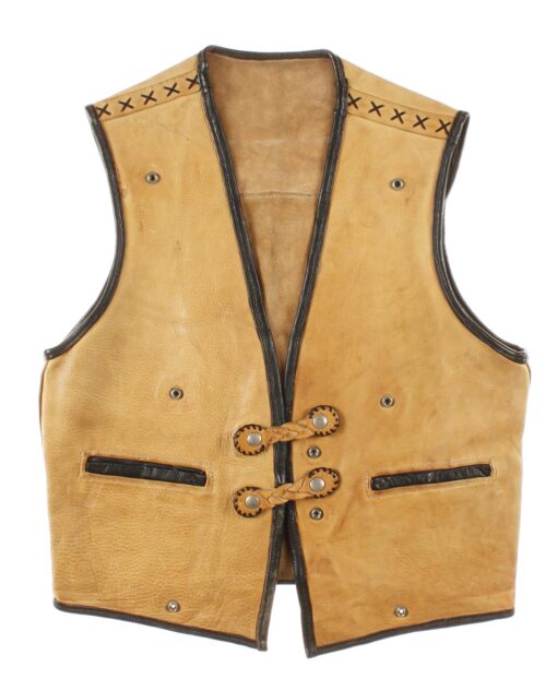 NO LABEL leather vest 70s