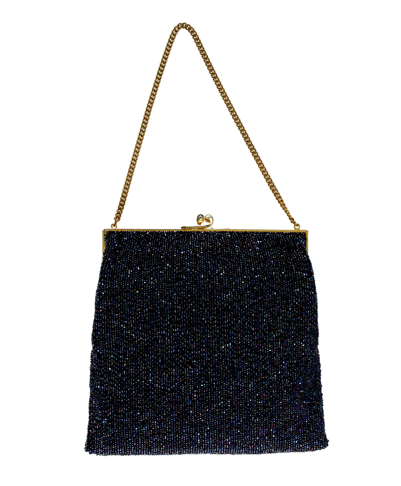 Shiny blue evening bag ’40/50s